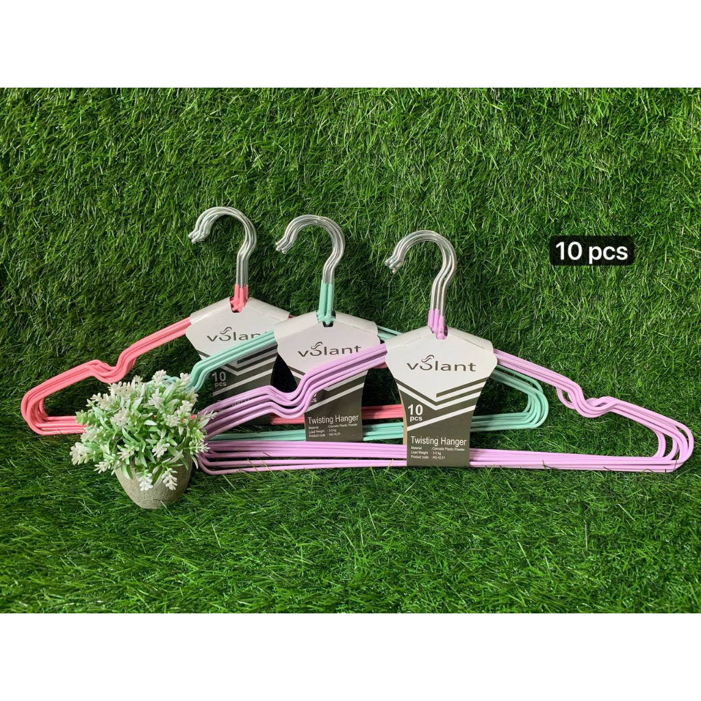 Hanger Dewasa Volant / Gantungan Baju / stainless steel lapis karet  (10 Pcs)