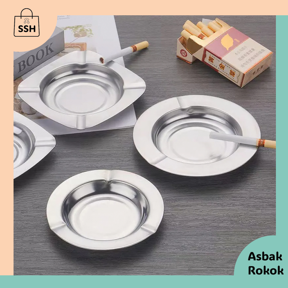 Asbak Rokok Stainless Steel Tempat Rokok Kaleng Ashtray Termurah Tempat Abu Rokok