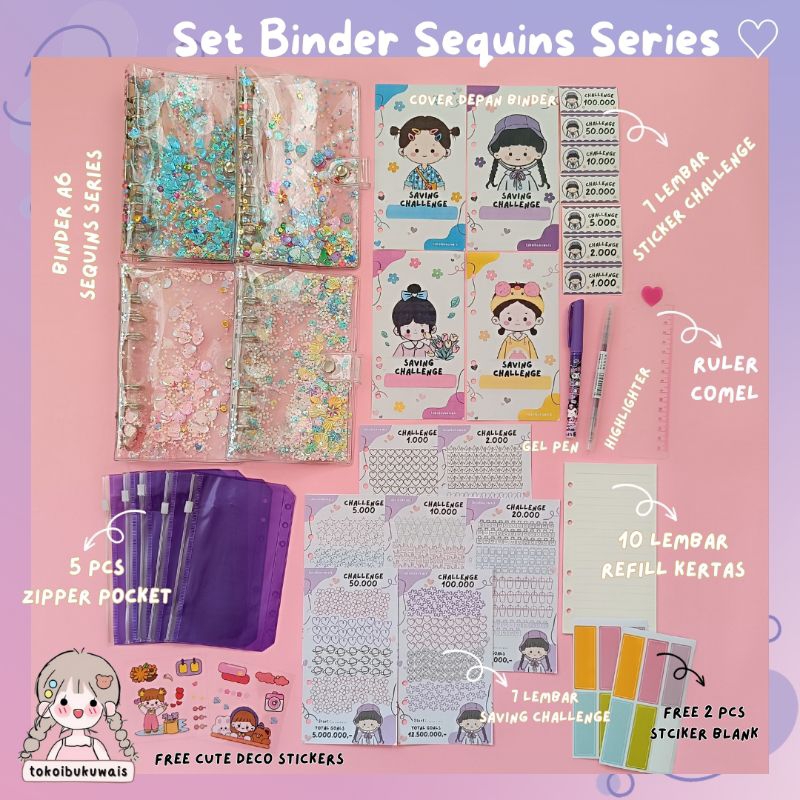 

SET BINDER MENABUNG A6 - SEQUINS SERIES