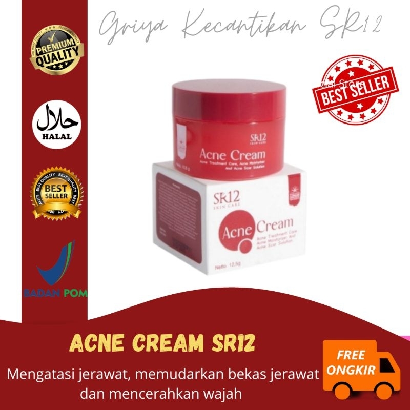 ACNE CREAM SR12/ACNE CREAM/CREAM SR12/CREAM ACNE/CREAM ATASI JERAWAT/CREAM ATASI BEKAS JERAWAT/CREAM
