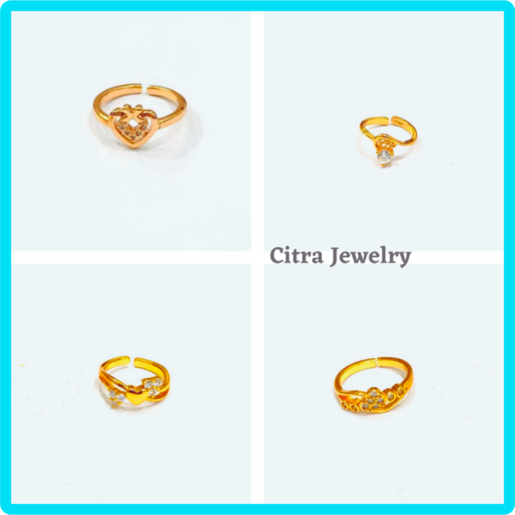 COD - Cincin Xuping Anak 24K Mewah Permata Titanium / Cincin Anak Xuping Wanita Lapis Emas Anti Kara