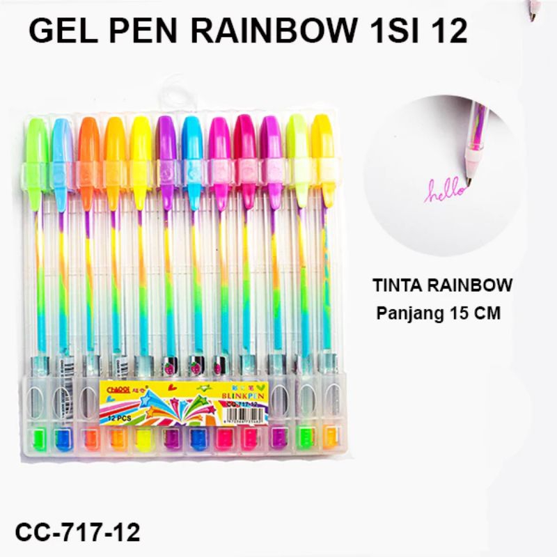 

Pen Gel Rainbow - Pen Isi Pelangi ( Isi 12 pcs) 8806A-12