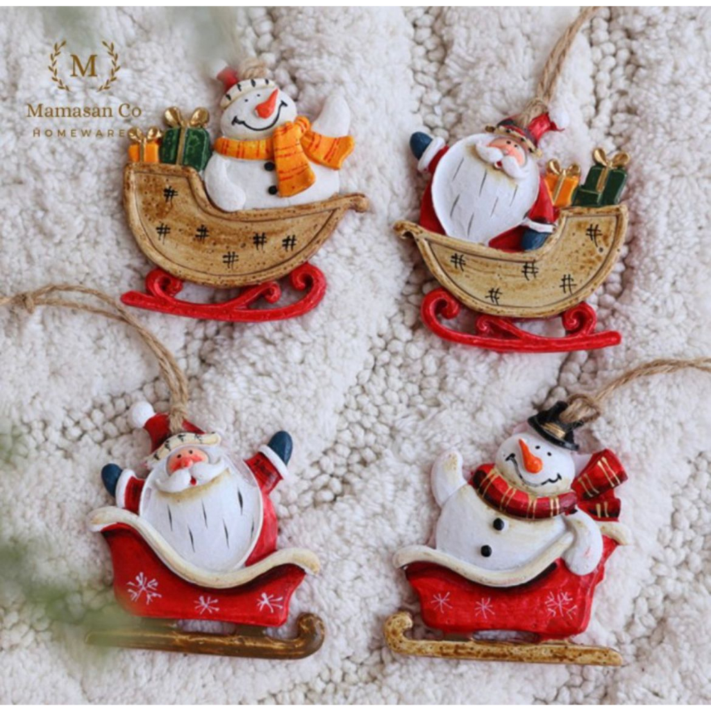 

Christmas Santa & Snowman Hanging Ornament | Gantungan Ornament Natal
