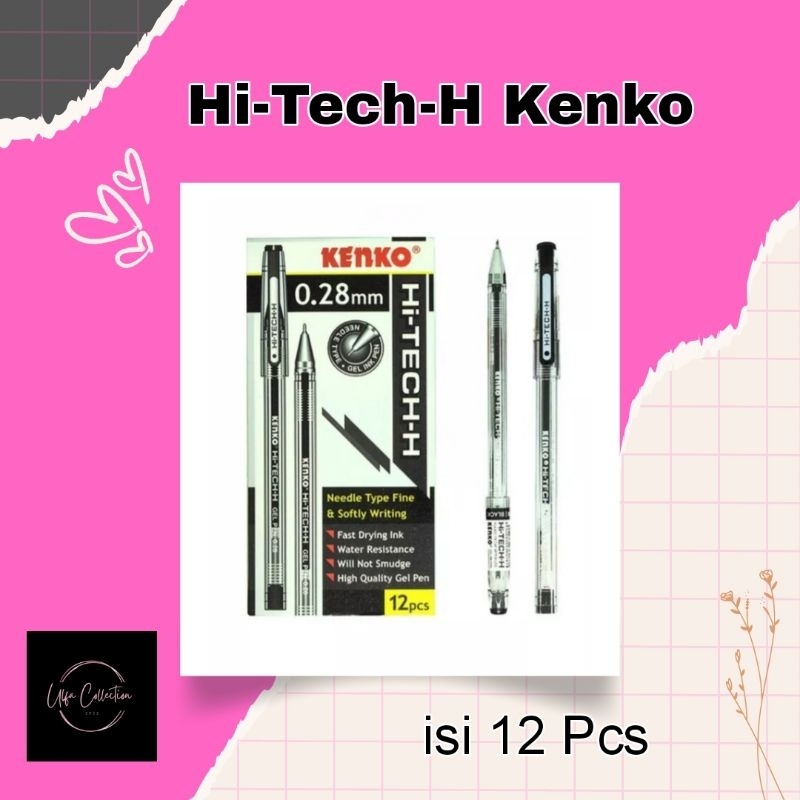 

GROSIR ATK /PULPEN HI-TECH-H KENKO Hitam /HIGH QUALITY GEL PEN(ISI 12 PCS)