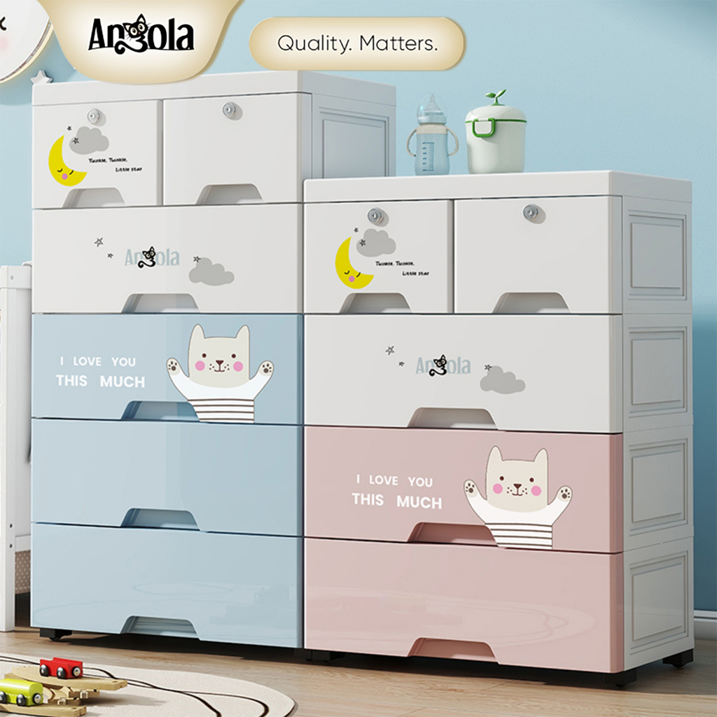 Angola Lemari Pakaian Anak/Tempat Penyimpanan Mainan/Snack/Baju Serbaguna C70-C71