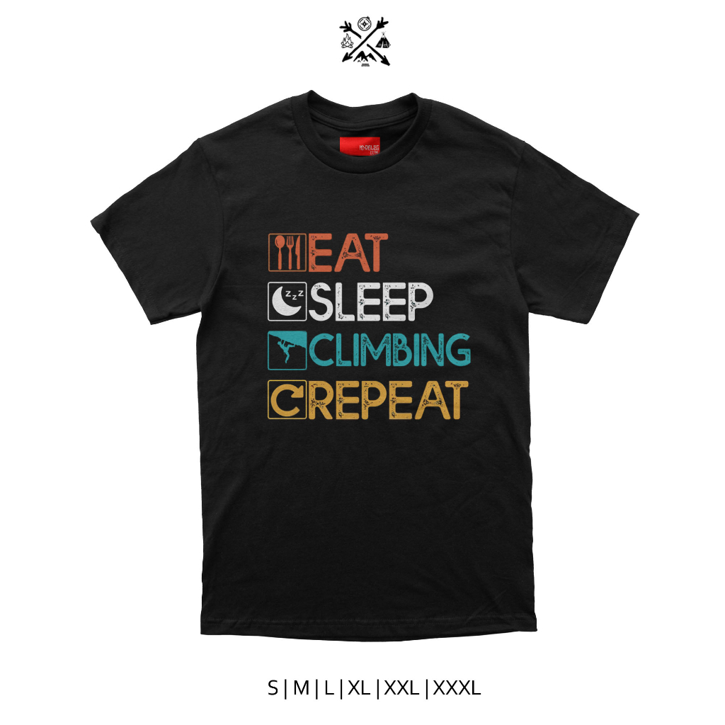 Kaos panjat tebing eat sleep climbing combed 24s
