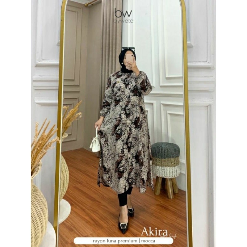 Tunik motif kekinian terbaru AKIRA Long Tunik bahan luna Premium