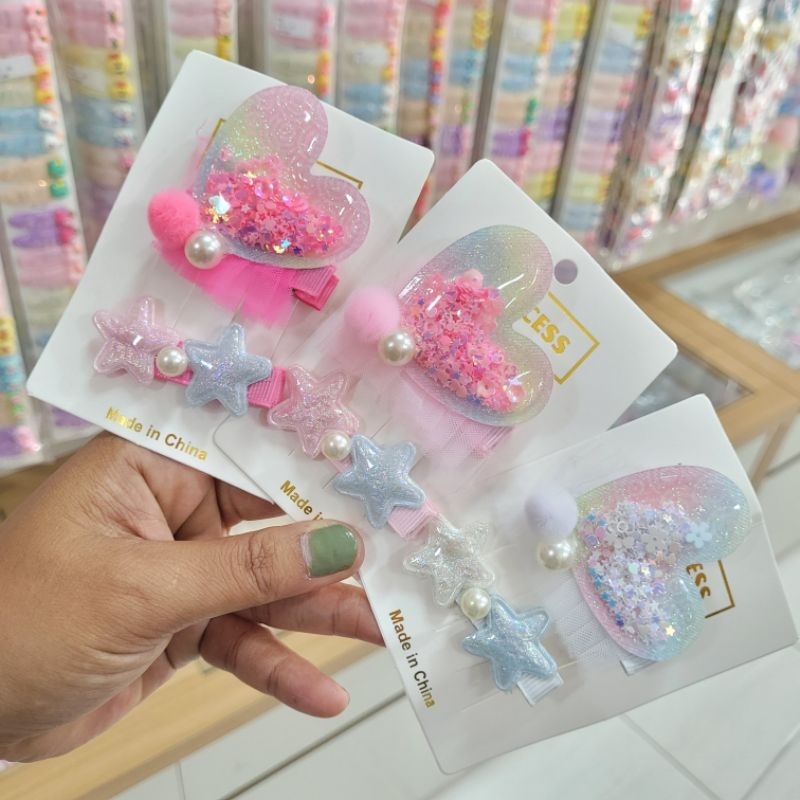 Jepit Rambut Anak Perempuan Korea Fashion Lucu Jepitan Karalter 1 Set / JEPIT PITA SET MODEL KAIN / 