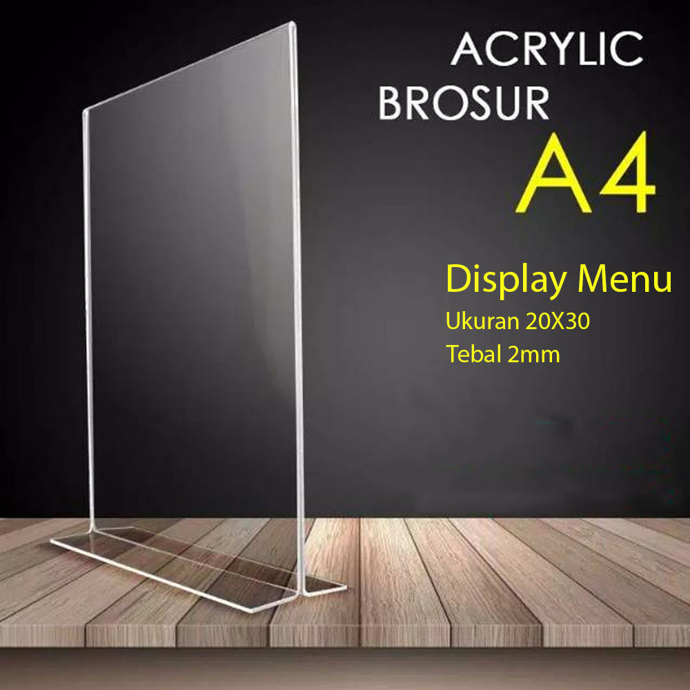 

TEMPAT BROSUR AKRILIK DISPLAY A4 2 SISI ACRYLIC