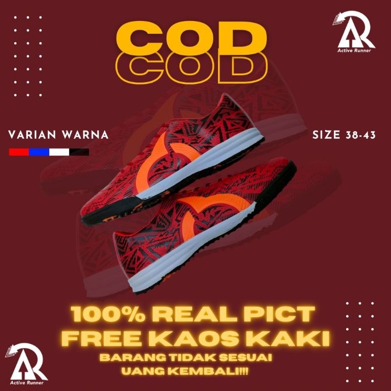SEPATU FUTSAL ORTUSEIGHT BATIK VOLT PRIA/WANITA FREE KAOS KAKI