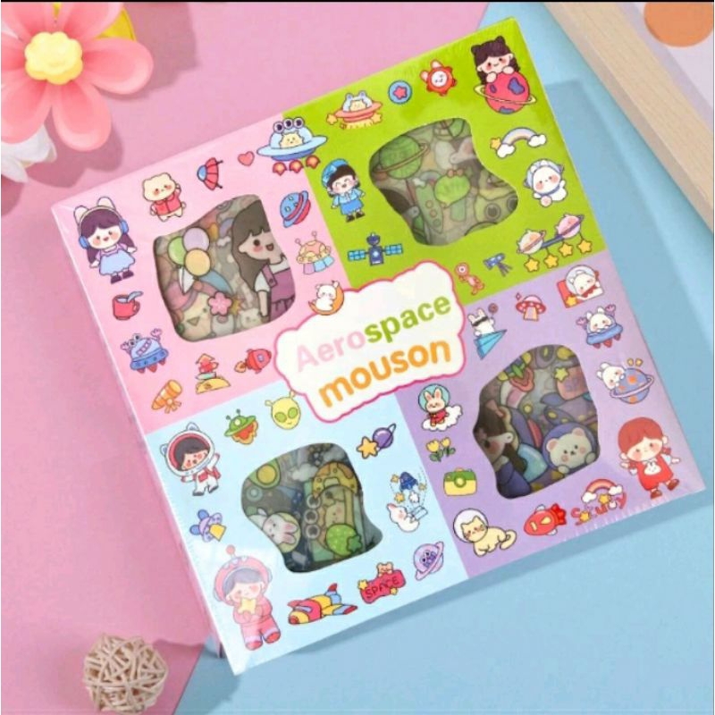 

Sticker Kartun Korea Aerospace Mouson 100pcs