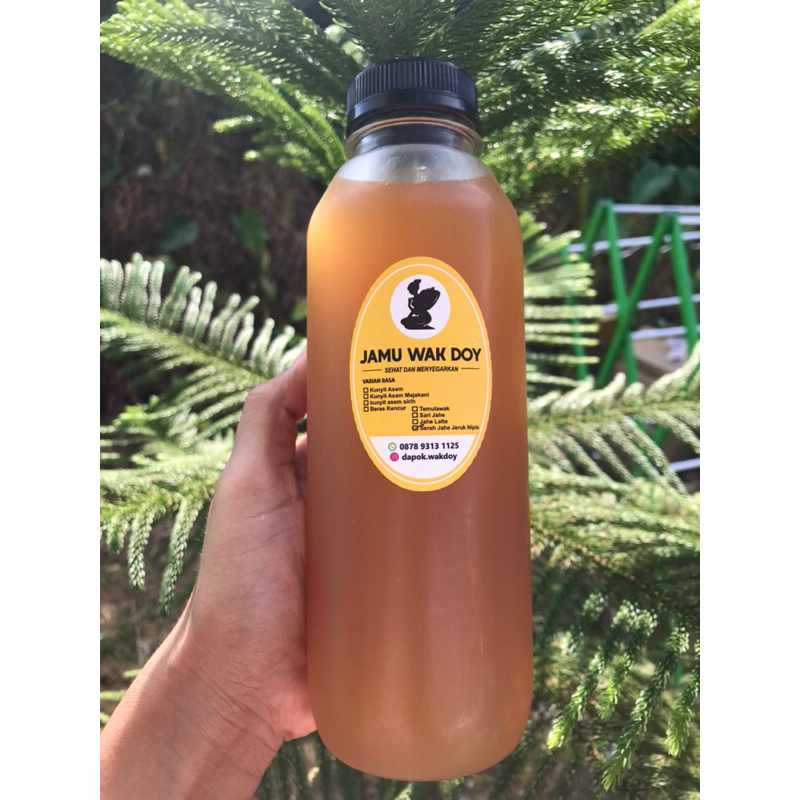 

Jamu 1 Liter (Beras kencur / Kunyit Asem / Sereh jahe jeruk nipis / Sari jahe wangi / Temulawak