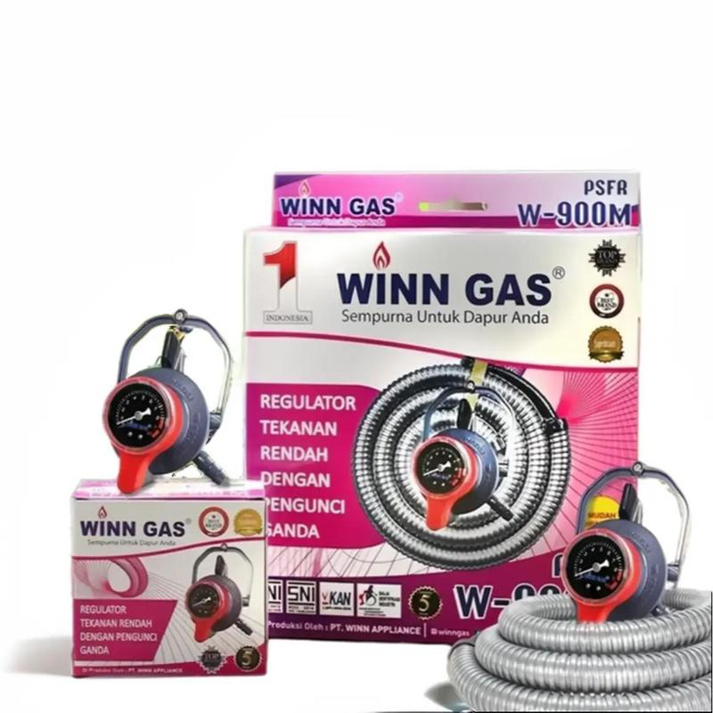 REGULATOR GAS LPG WINN GAS W 900 M SUPER GAS STAINLESS STEEL SELANG GAS REGULATOR