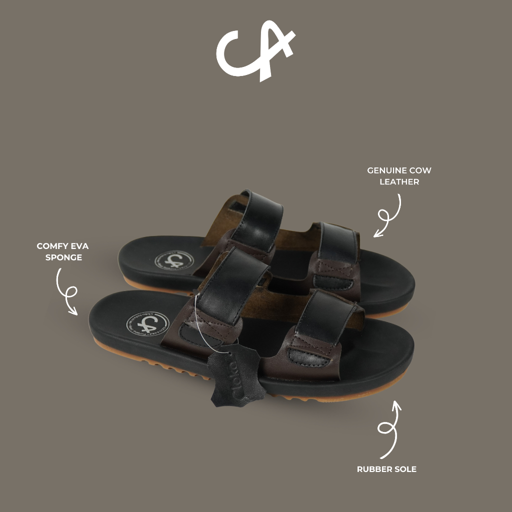 SANDAL SLOP PRIA KULIT SAPI ORIGINAL SLIPPER SENDAL SLIDE CASUAL CLOKA VETTEL SLOP DEWASA BIG SIZE