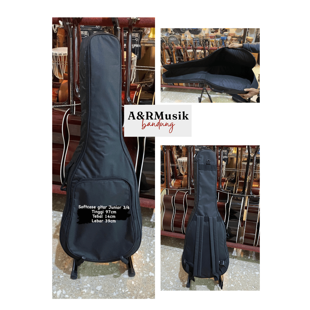 Softcase Tas Gitar Busa Tebal Akustik Junior 3/4 Semi Hardcase Gitar