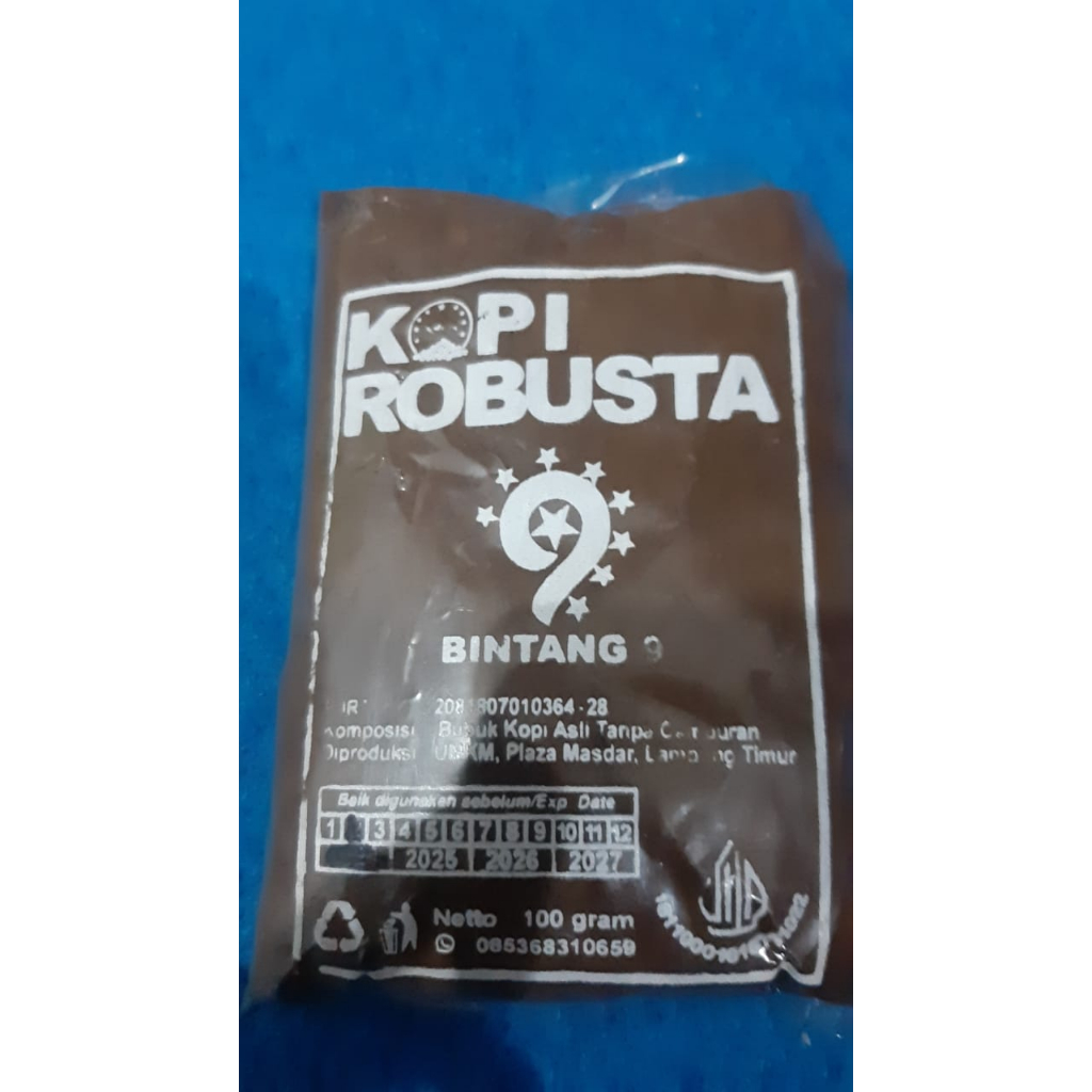 

Kopi Bubuk Robusta Tanggamus Lampung murni Bintang 9