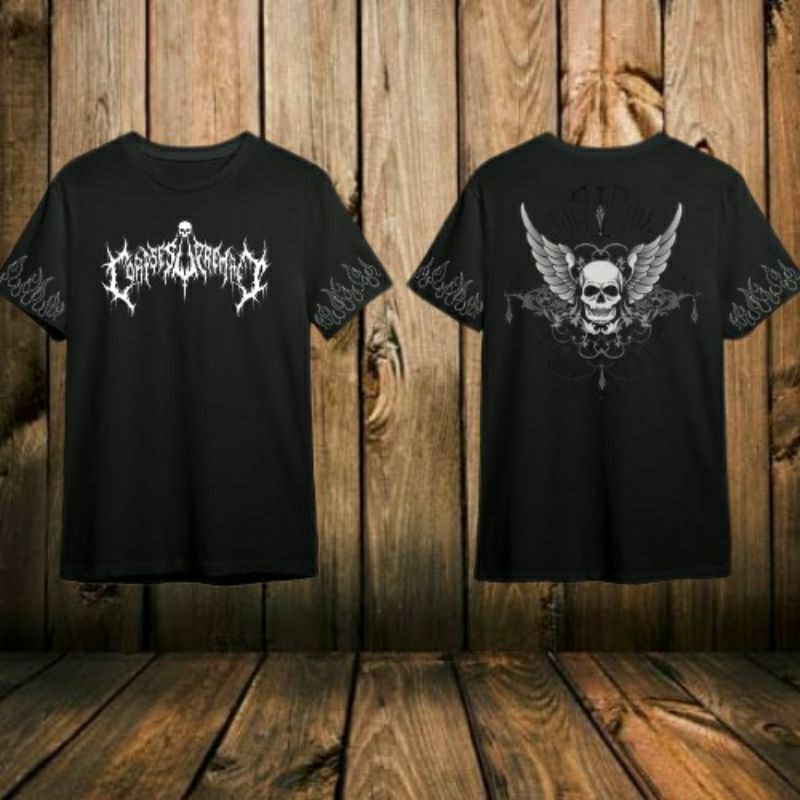 kaos hitam tengkorak distro|kaos pria|kaos keren|(oversize)