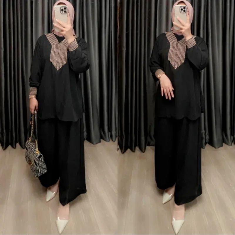 Setelan Cringkle Jumbo LD 120 Busui/ Setelan Cringkel Jumbo / Setelan Wanita Kekinian Terbaru Lengan