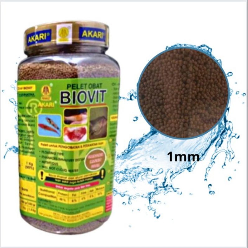 Makanan Ikan AKARI AA BIOVIT PELLET Obat 350GR
