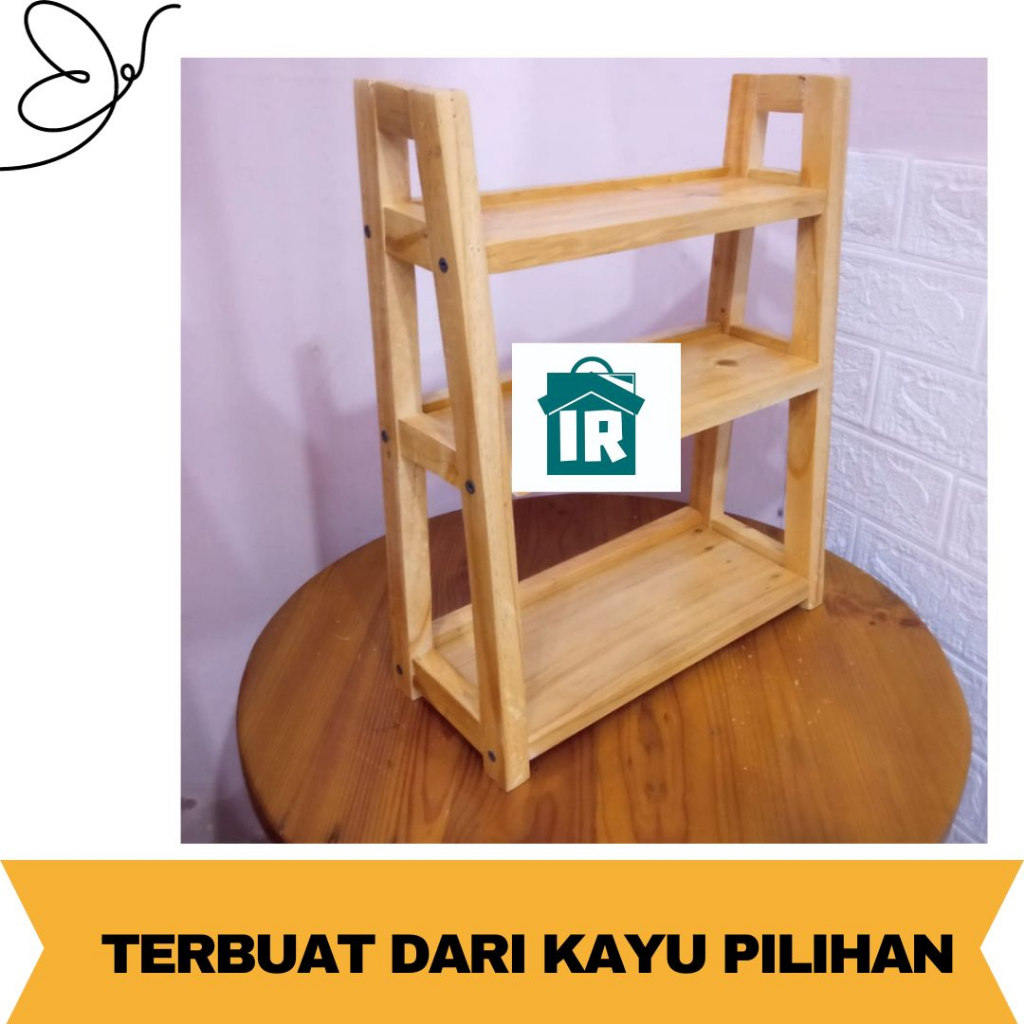RAK SUSUN 3 TINGKAT MEDIUM SERBAGUNA / RAK KAYU