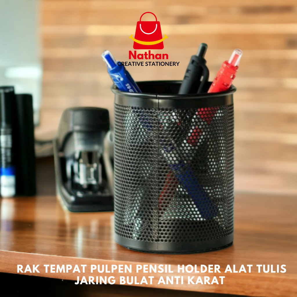 

Rak Tempat Pulpen Pensil Holder Alat Tulis Jaring Bulat Anti Karat