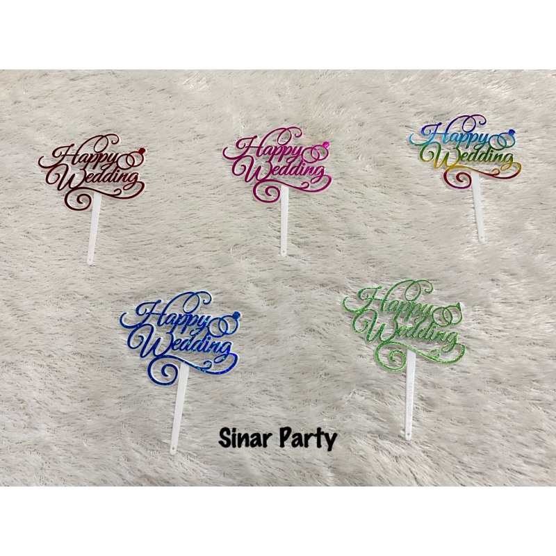 Hiasan Kue/Topper Cake Happy wedding