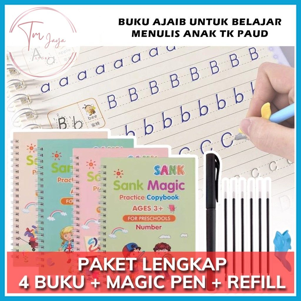 

Sank Magic Book Practice 4in1 Buku Latihan / Buku Ajaib Belajar Menulis Anak / Latihan Menghitung Menggambar Tulis Huruf Dan Angka