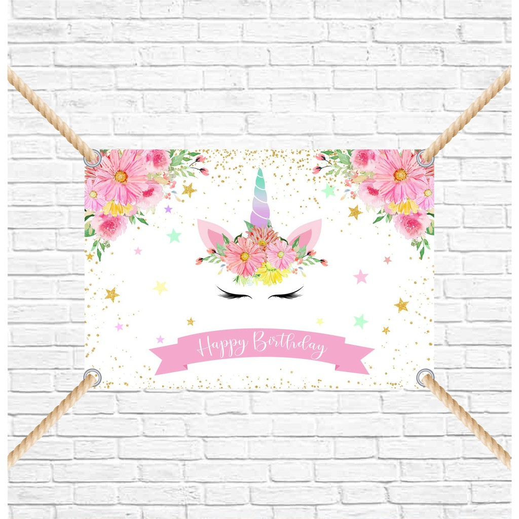 Backdrop ultah free desain/banner ulang tahun anak 2 x 1,5 m