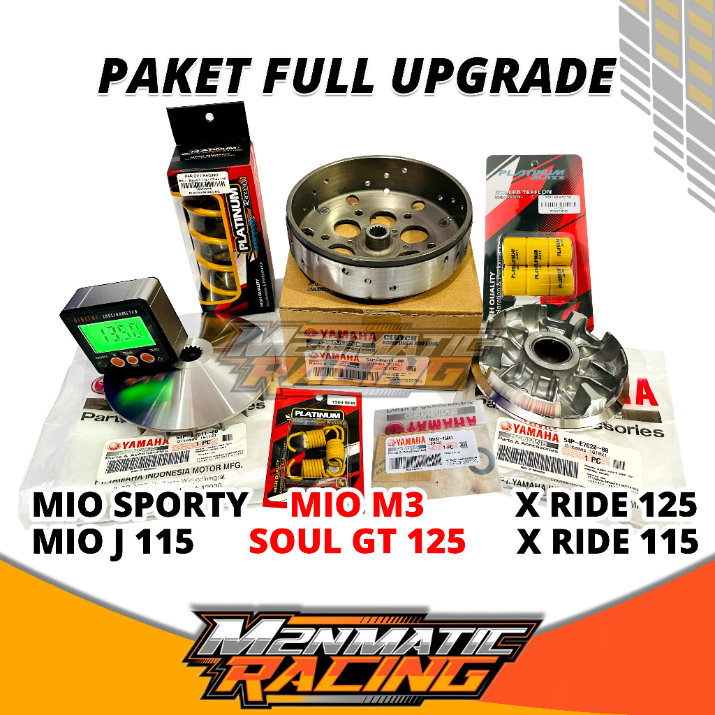 PAKET UPGRADE KIRIAN CVT MIO M3 MIO SPORTY PULLEY RACING KIRIAN CVT PULLEY BUBUT MIO J SOUL GT MANGK