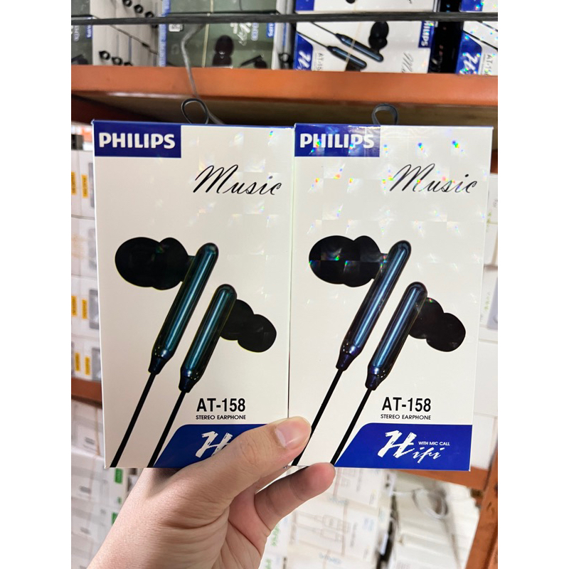 Headset Handsfree Philips AT-158 Ekstra Bass Earphone AT158 Kwalitas Suara Juara
