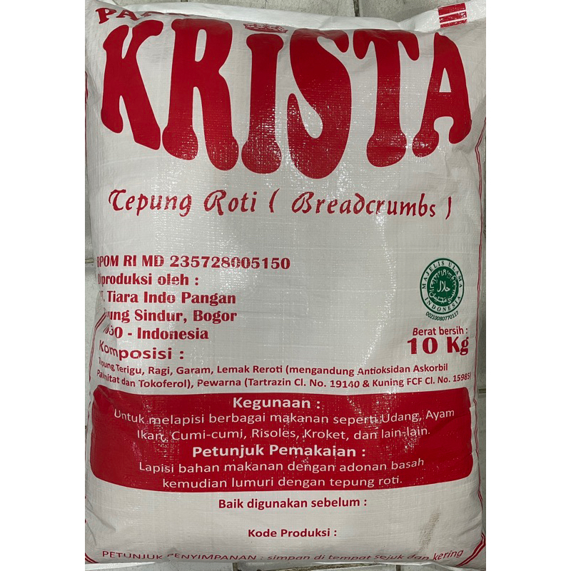 

[KRISTA] Tepung Panir | Tepung Roti | Bread Crums MIX KRISTA 1KG (Repack)