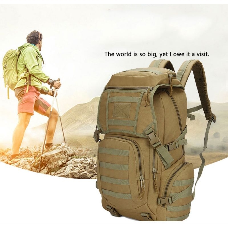 Tas ransel outdoor tactical 40L waterproof premium, tas kerja backpack, tas hunting pria #216