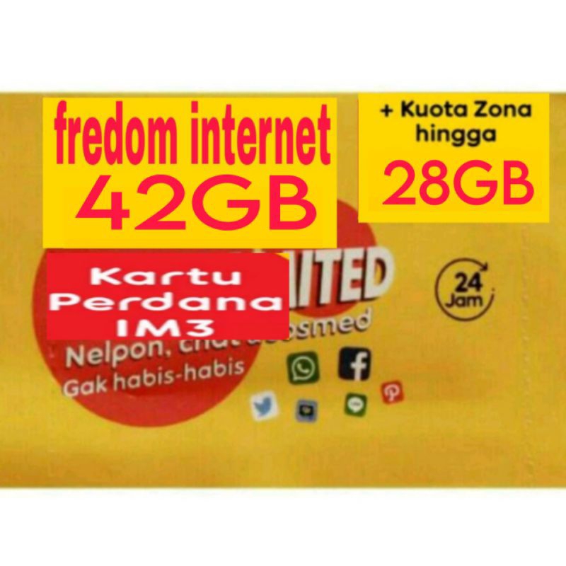 Kartu Perdana Indosat Fredom Internet 42GB