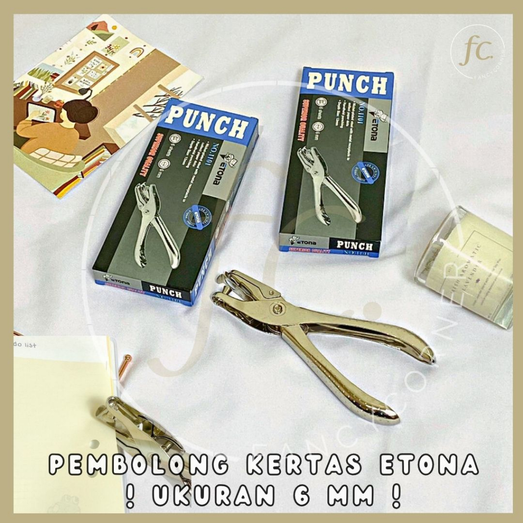 

Single One Hole Puncher / Pembolong Kertas Satuan ETONA Ukuran 6 mm ORIGINAL 100% Harga Grosir Ready COD