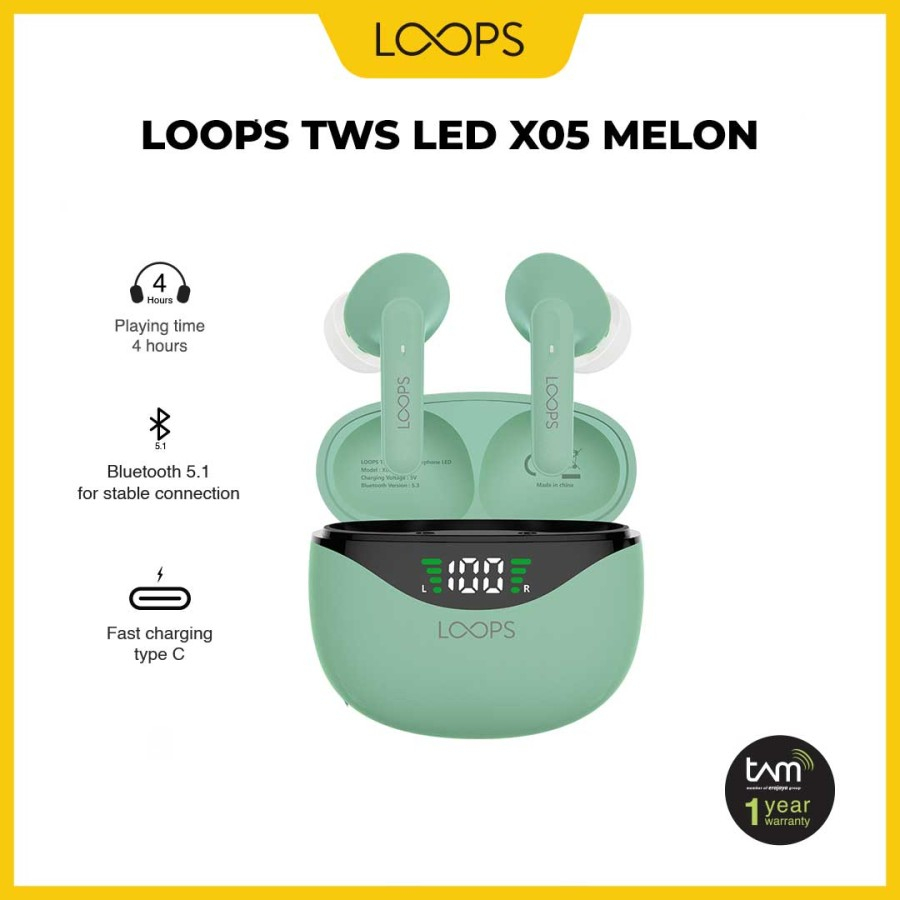 LOOPS TWS LED X05 TWS BLUETOOTH - Melon