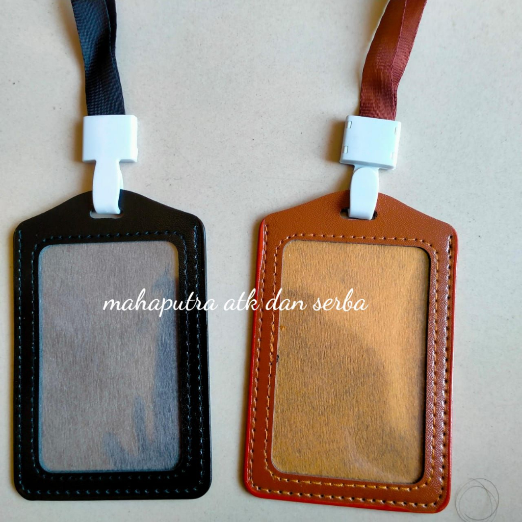 

Lanyard Id Card Kulit Sintetis Gantungan Name Tag