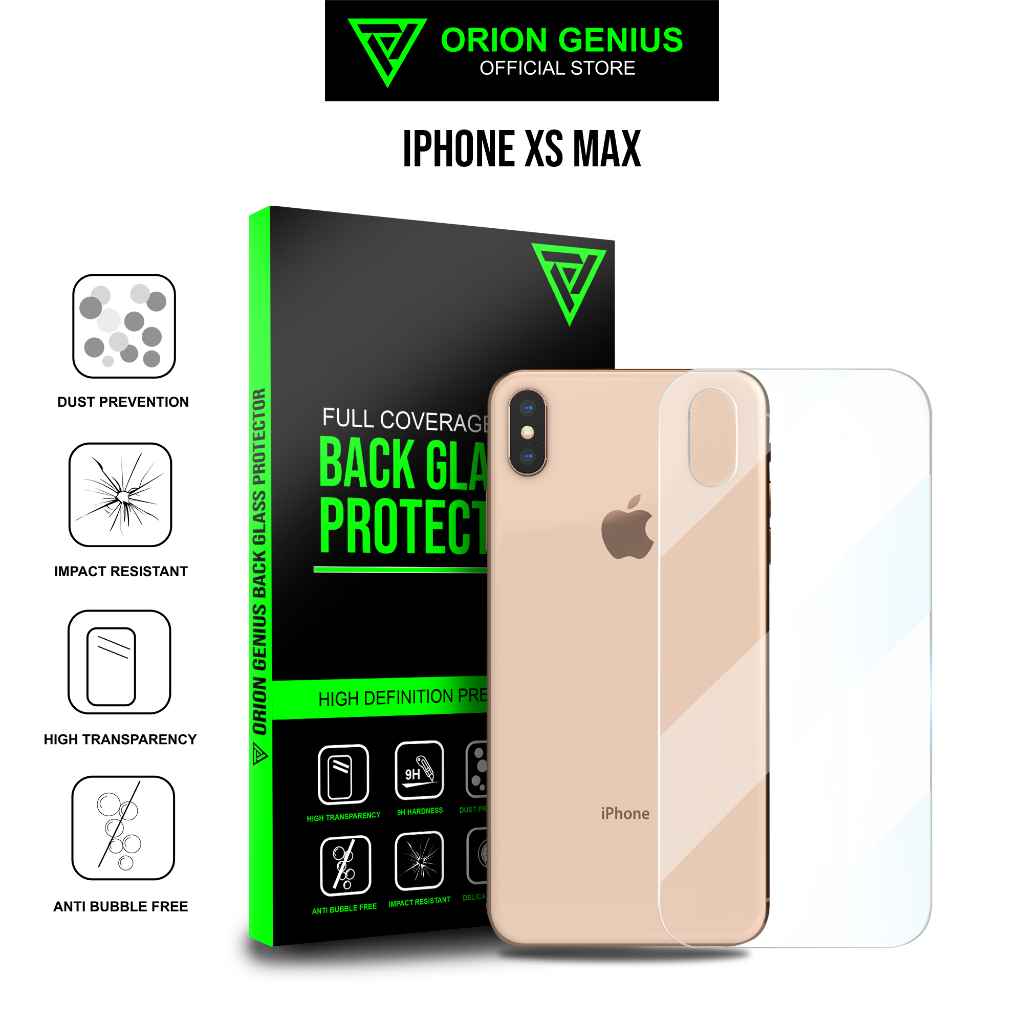 Orion Genius Anti Gores Belakang iPhone Back Tempered Glass for iPhone XS MAX Clear 9H Premium Full 