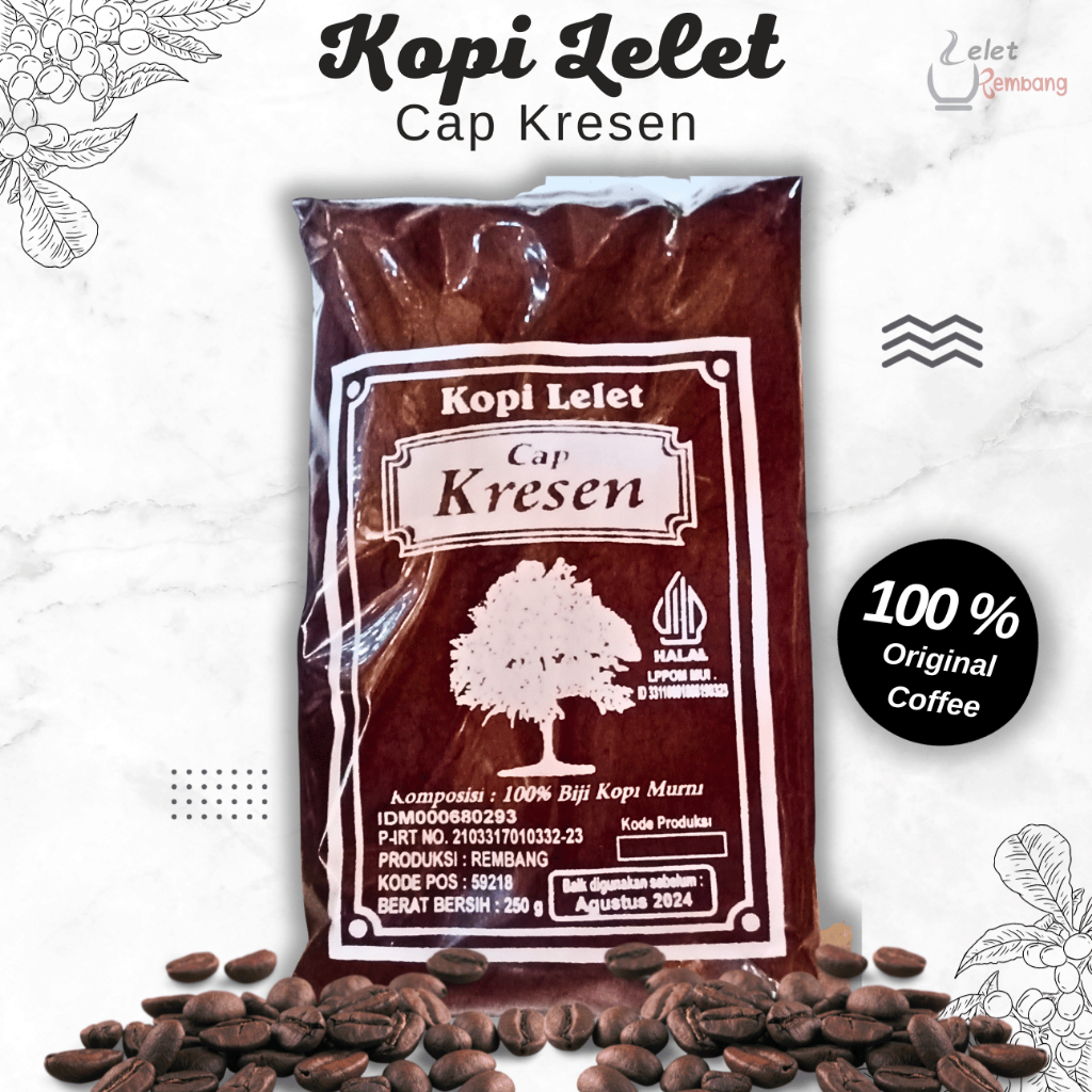 

KOPI LELET KRESEN 250 gr / Kopi lelet pas Coffee / Kopi lelet Lasem Rembang Robusta Coffee