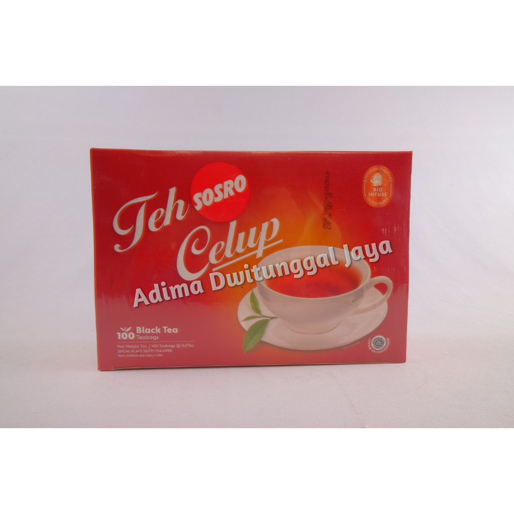 

Teh Celup Sosro / Black tea 100's x 2gr ( 1 Box isi 100 Tea Bag)