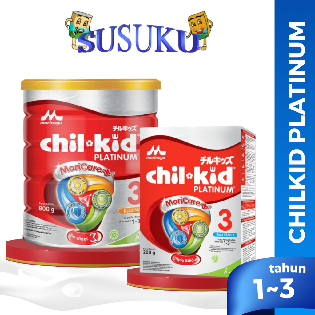 

Morinaga Chil Kid Platinum Moricare Susu Pertumbuhan Anak 1-3 tahun 200gr/400gr