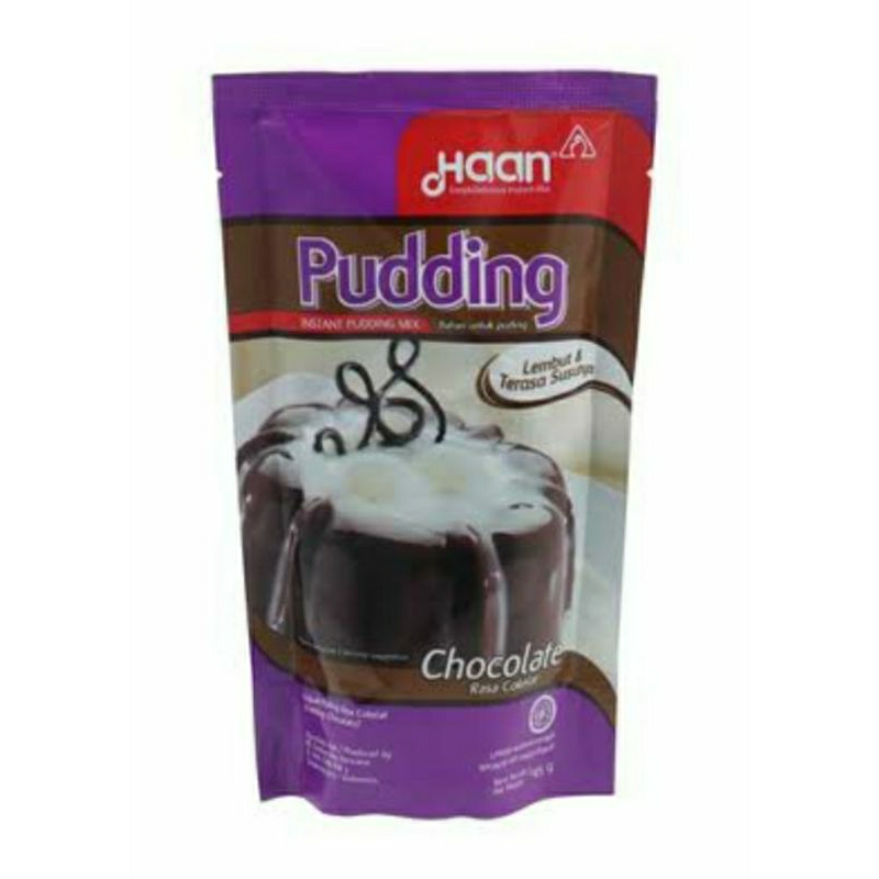 

Haan instant pudding mix mango, coklat