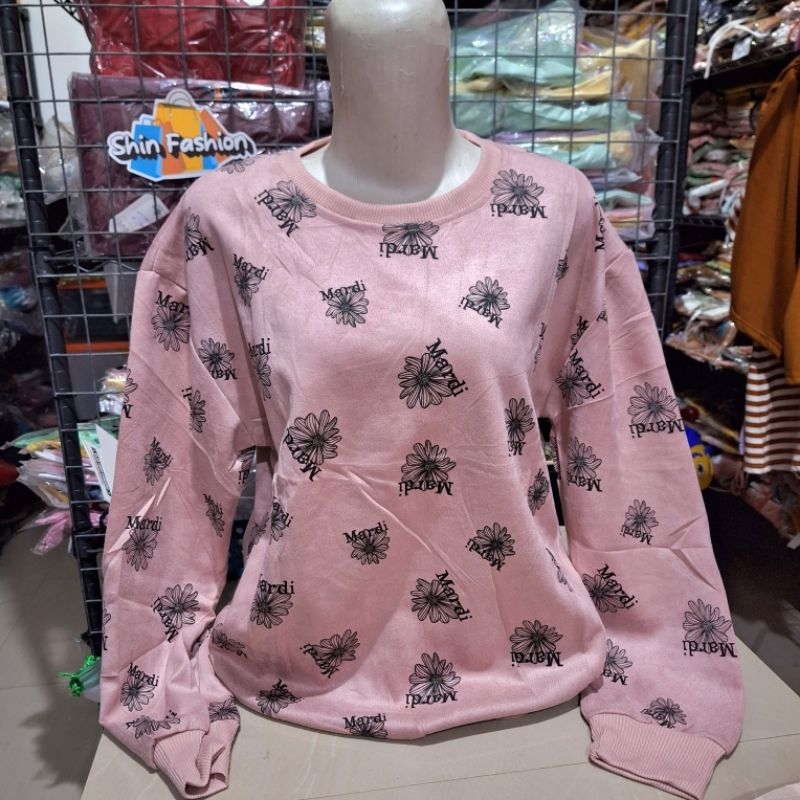 Kaos Wanita Lengan Panjang Import XL Tiramisu Suede