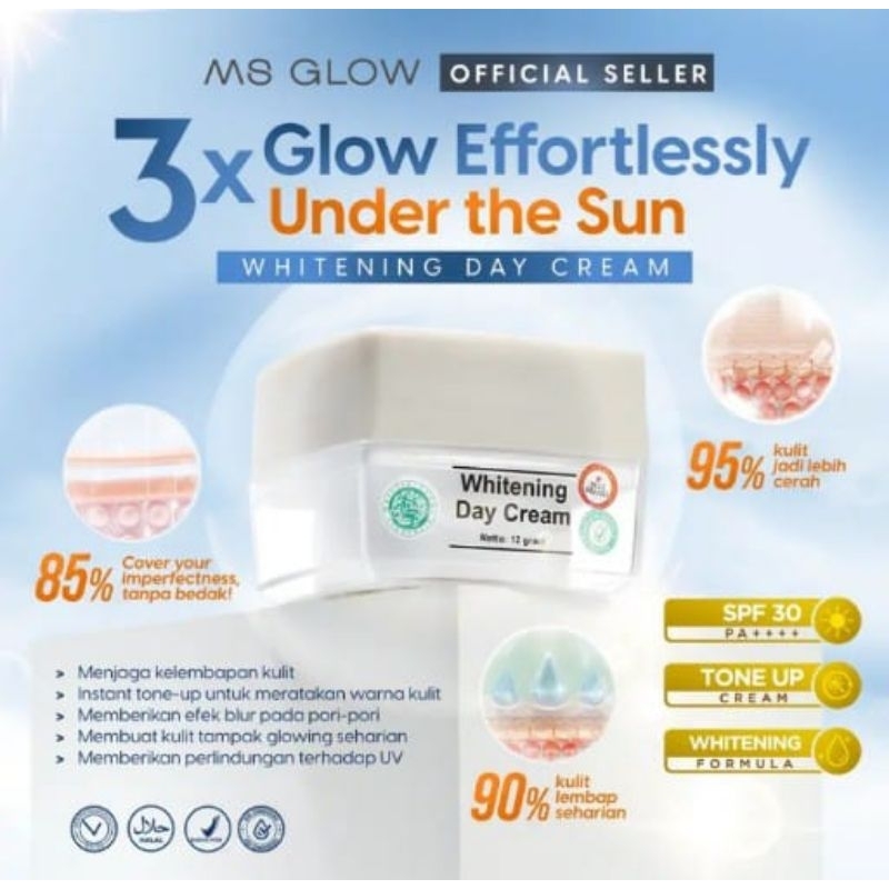 MS GLOW Cream siang - MsGlow Whitening Day Cream/Krim siang