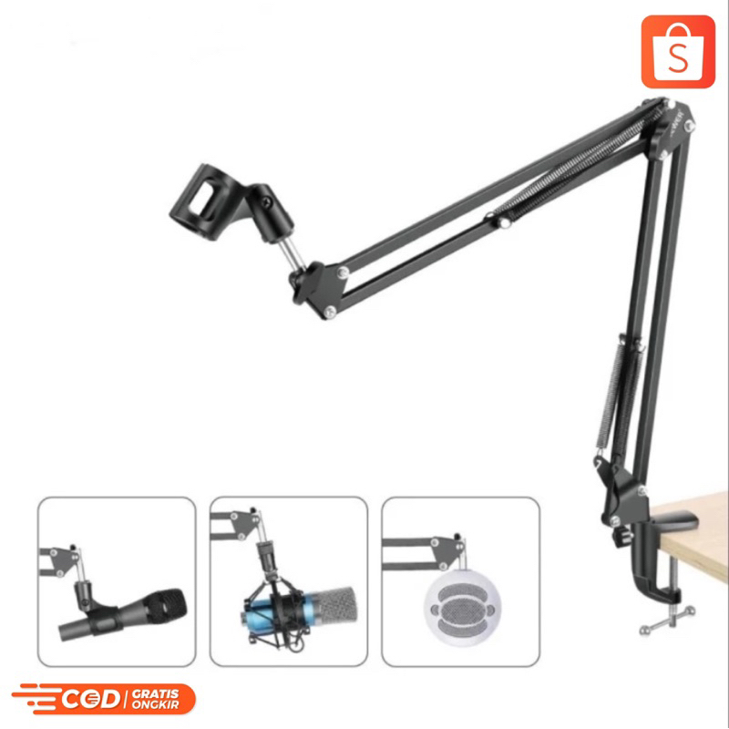 Arm Stand Suspensi Mikrofon Stand mic Jepit Meja Stand Lipat Suspension Microphone