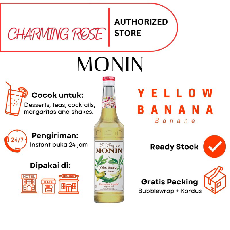 

Monin Yellow Banana Syrup 700ml Sirup Pisang Kuning Minuman