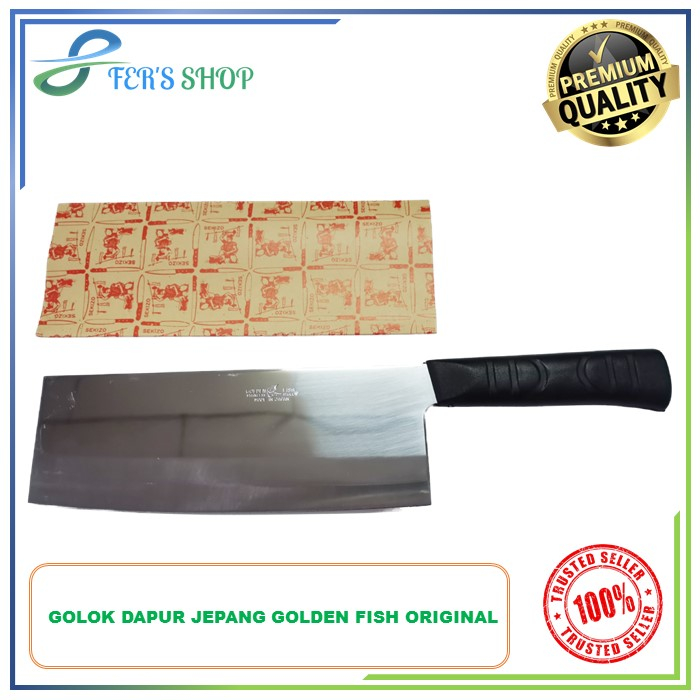 Golok Dapur Golden Fish Jepang original / Pisau Dapur Original Jepang / Golok Daging / Cleaver Knife