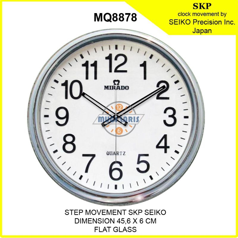 Jam dinding MIRADO MQ-8878, diameter 45cm