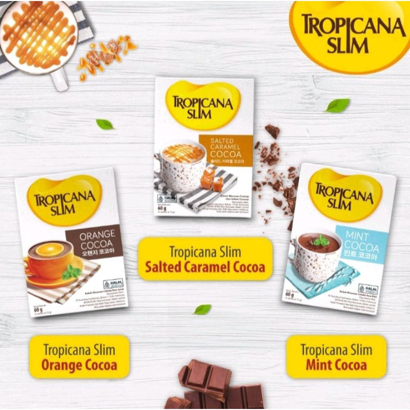 

Tropicana Slim Mint cocoa orange Cocoa caramel cocoa 4 Sachet