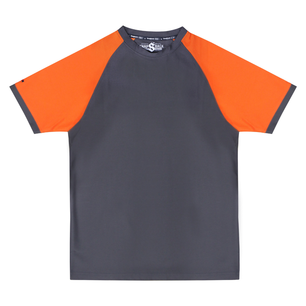 Snapback Jersey Oblong Kerah Bulat Polos  Abu Abu Orange