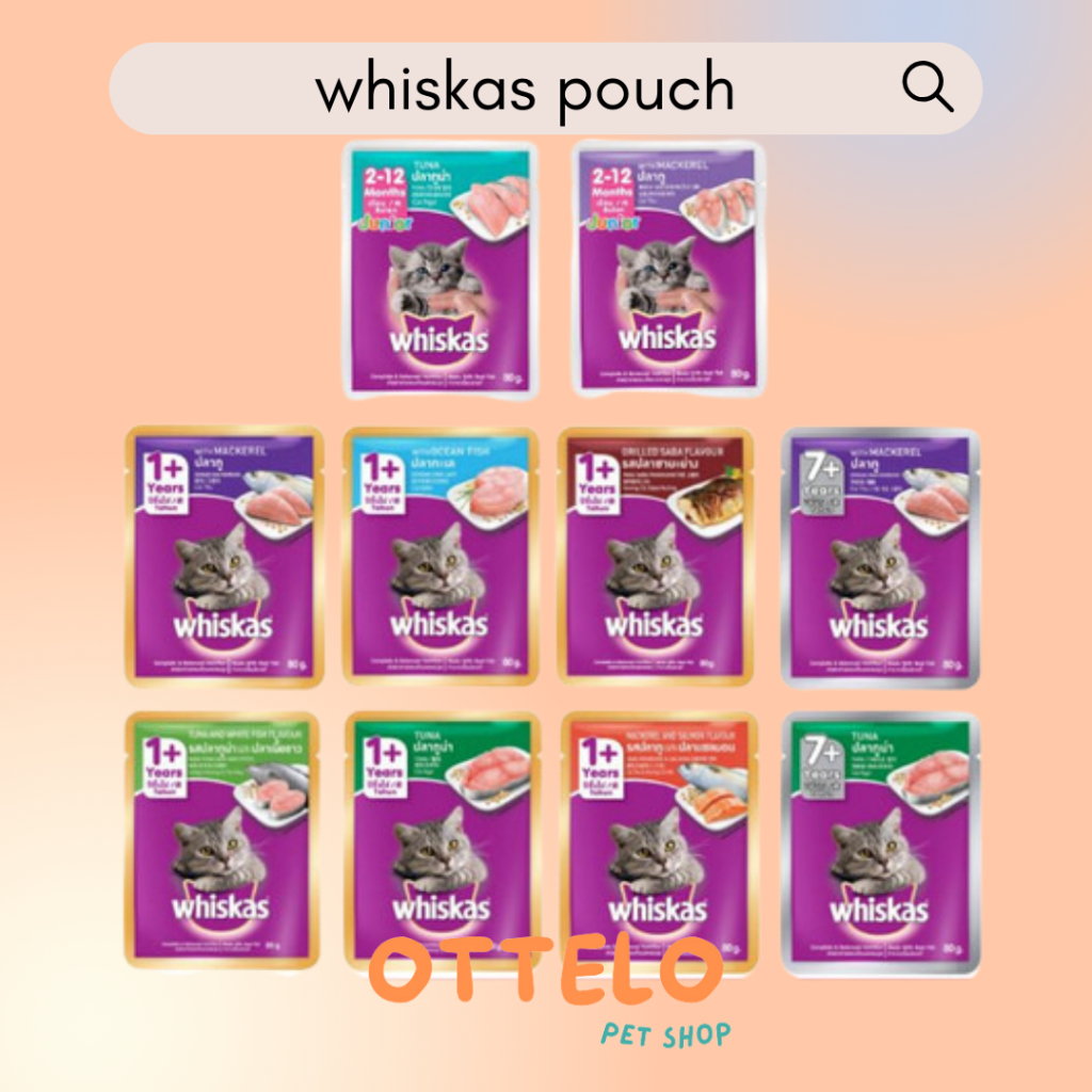 Whiskas Pouch Makanan Basah Kucing / Whiskas Junior / Whiskas Adult